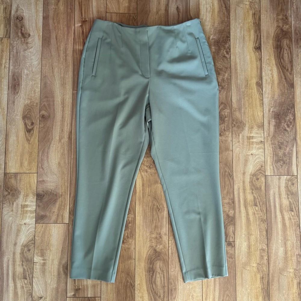 Classic High-Waist Straight Leg Pants - Light Sage Green - Picture 2 of 5